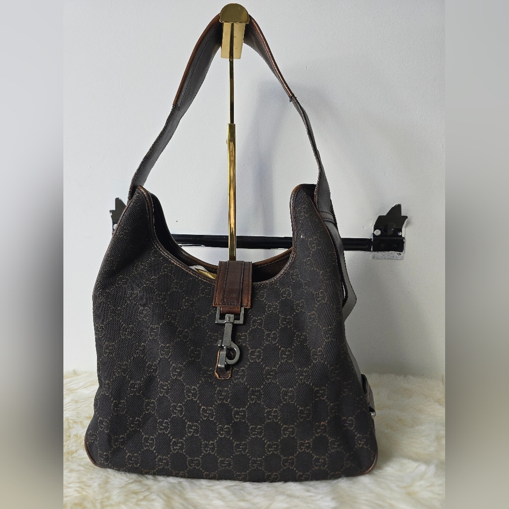 Gucci Hobo Leather/ Canvas  Handbag
